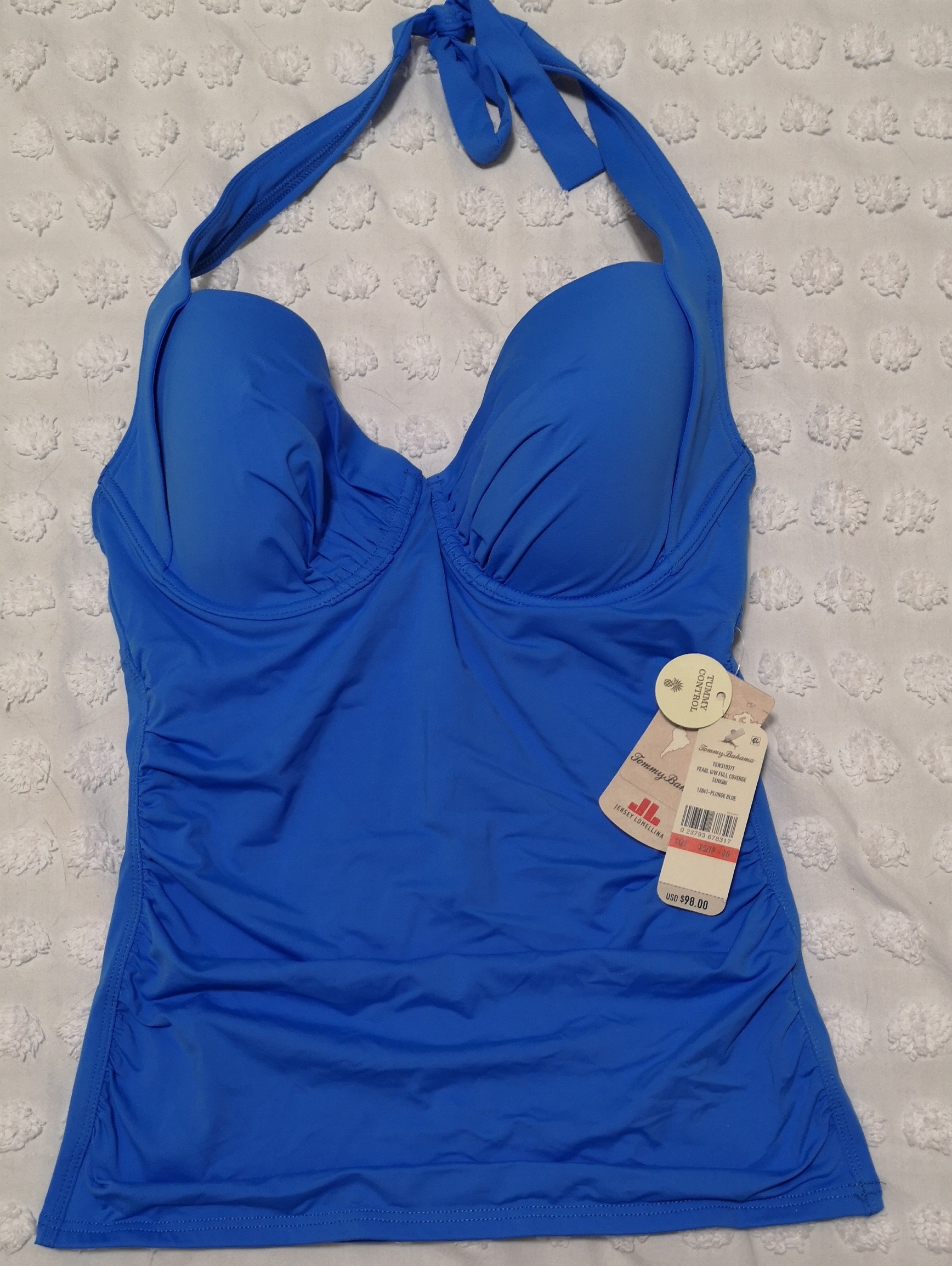 Tommy Bahama Plunge Blue Tankini Top Size Xs-Dd